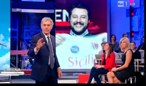 L’Arena, Giletti e il talk a tinte populiste con l’onnipresente Matteo Salvini