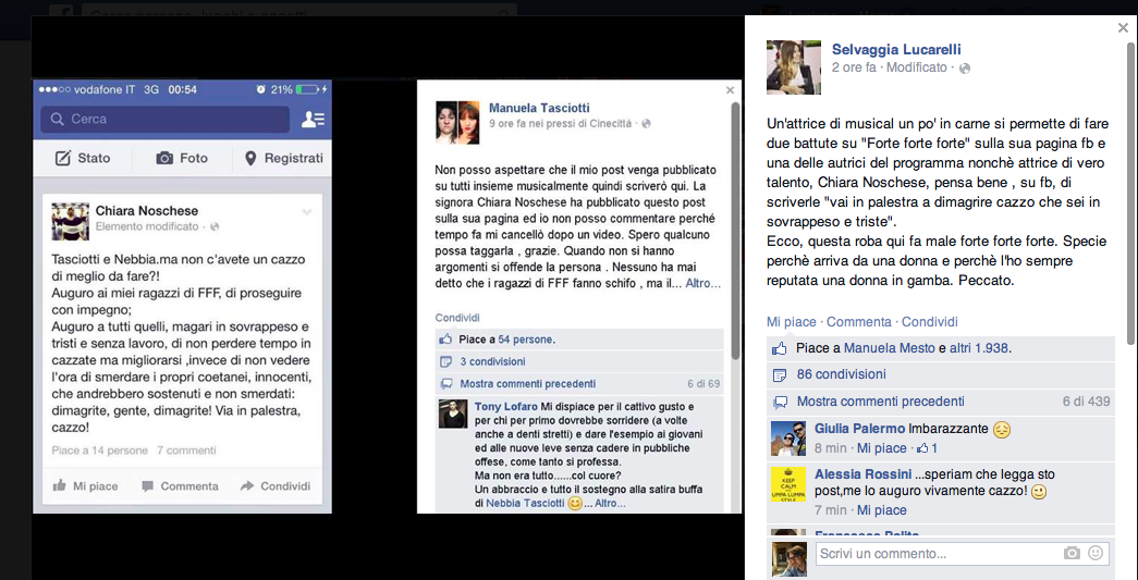 Forte Forte Forte, Chiara Noschese risponde alle critiche di un’attrice: “Dimagrisci, sei triste e senza lavoro”