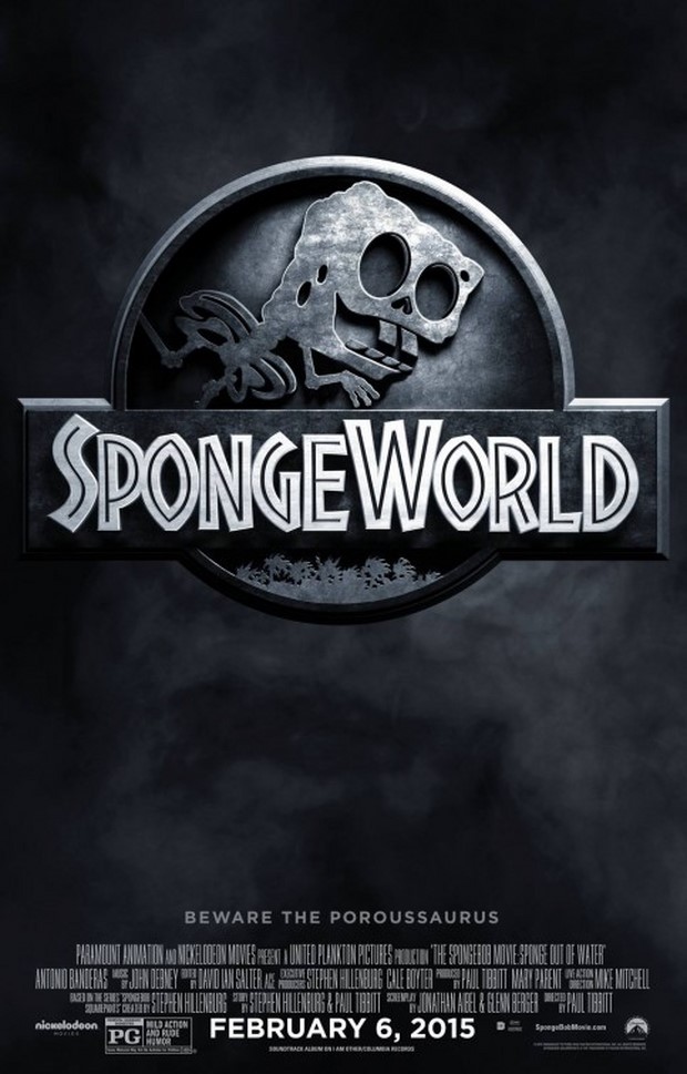 Spongebob – Fuori dall’acqua: due poster parodia di Jurassic World 4 e Terminator 5