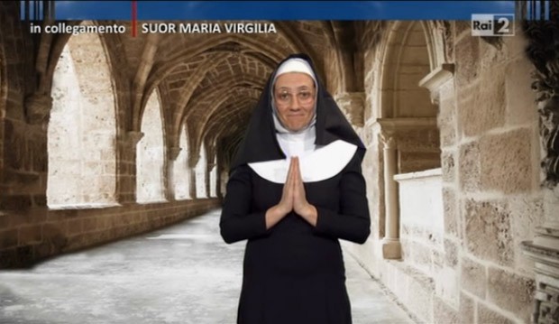 Quelli che il Calcio, Lucia Ocone suora groupie per Papa Francesco (Video)