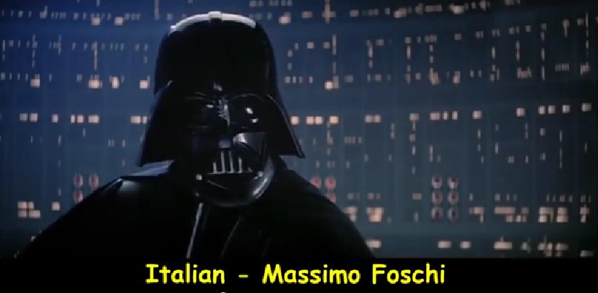 Darth Vader: “Io sono tuo padre” in (quasi) tutte le lingue del mondo