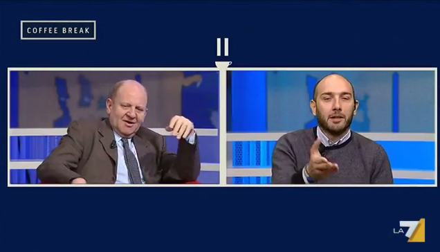 Coffee Break, Rondolino lascia lo studio dopo la lite in diretta con Morelli, direttore di Radio Padania (video)