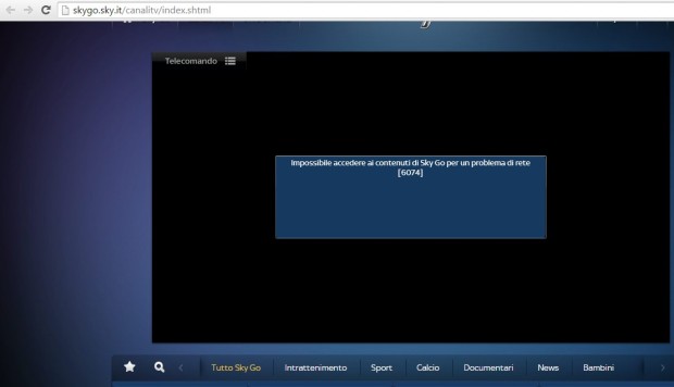 Skyonline e SkyGo oscurano Juventus-Monaco agli abbonati. Al 30′ tornano a funzionare