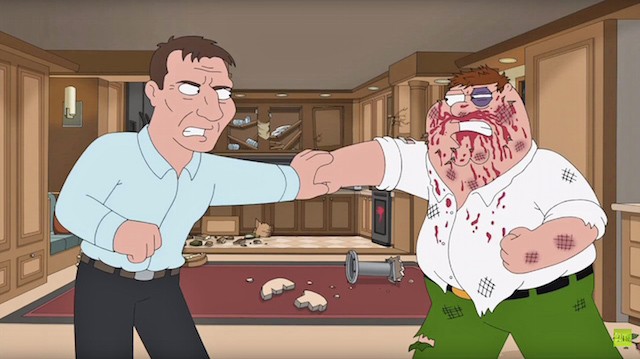 I Griffin, per l’episodio 250 Liam Neeson fa a pugni con Peter (video)
