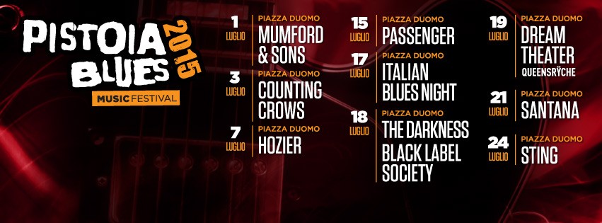 Pistoia Blues 2015, programma e info biglietti: Mumford & Sons, Hozier e Sting tra i presenti