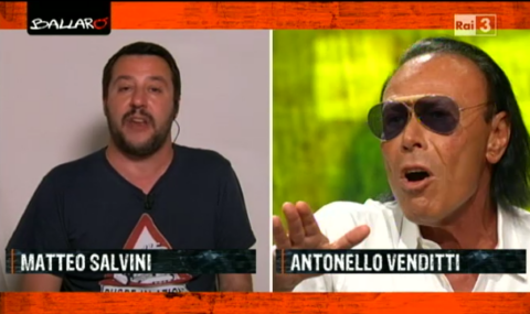 Ballarò, la lite in diretta tra Matteo Salvini e Antonello Venditti (VIDEO)
