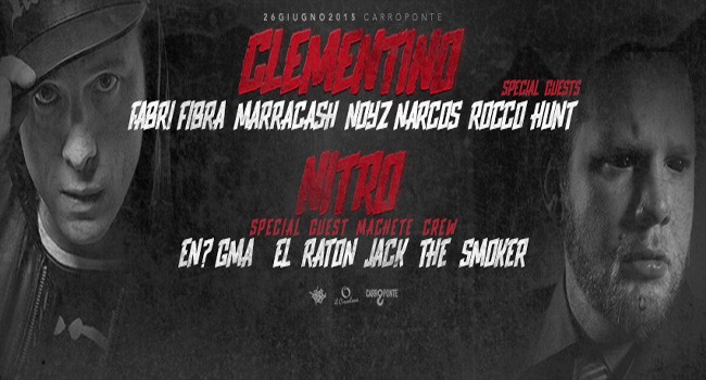 Clementino e Nitro al Carroponte: il concerto sarà ricco di special guest