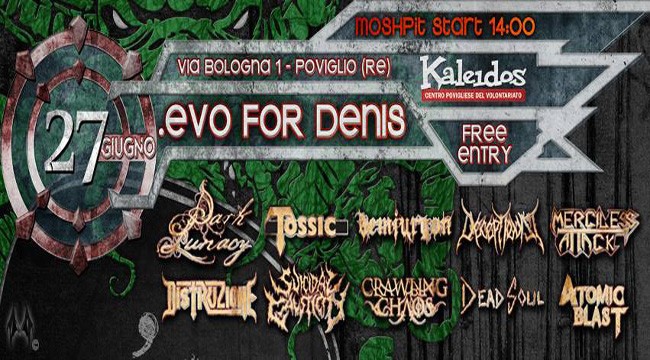Evo For Denis 2015: lineup completa del metal-fest di beneficienza (e gratuito)