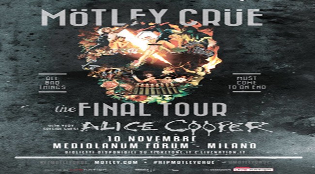 Motley Crue in Italia per l’ultima volta: a Novembre con Alice Cooper