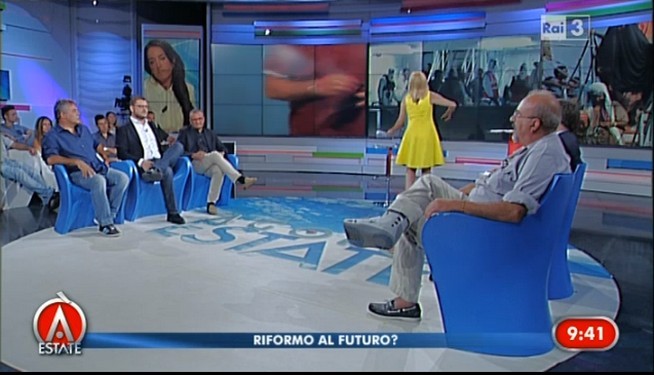 Agorà, Vauro contro Salvini e Bortone. Il leghista abbandona il collegamento polemicamente (FOTO)