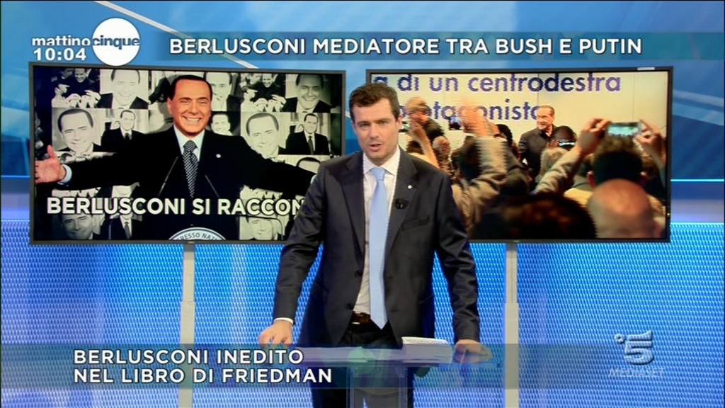 Berlusconi “ritorna in tv” grazie a Friedman. A Ballarò e Mattino Cinque, due tagli a confronto