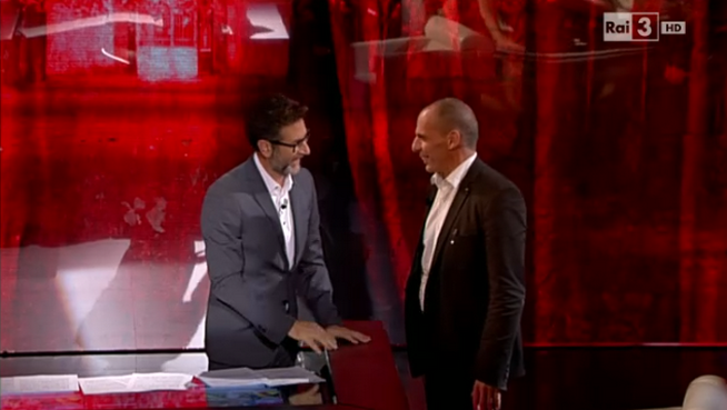 Che tempo che fa: 24 mila euro per Yanis Varoufakis ospite