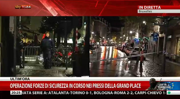 Bruxelles, operazione di polizia su Sky Tg24