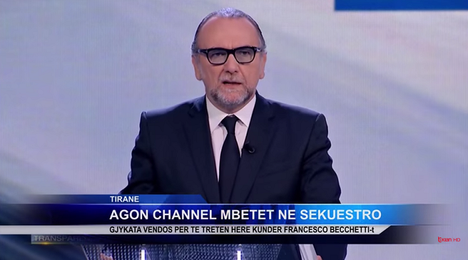 Agon Channel, Francesco Becchetti trattenuto a Londra