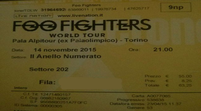 Foo Fighters Torino: modalità rimborso biglietti