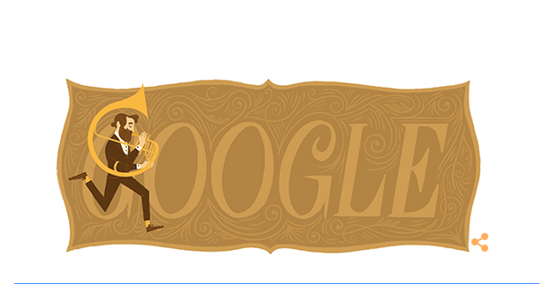 Google Doodle 6 novembre 2015 dedicato ad Adolphe Sax