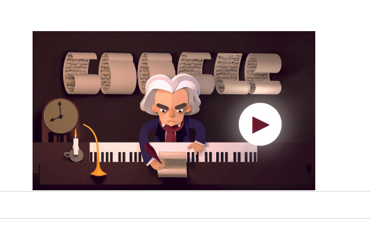 Doodle Google oggi, Beethoven: l’omaggio al compositore e pianista tedesco battezzato il 17 dicembre 1770