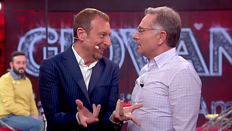 Amadeus ad Avanti un altro con la moglie Giovanna e Paolo Bonolis (FOTO)