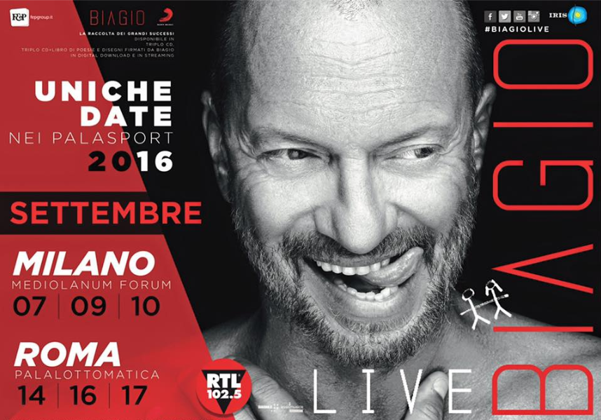 Biagio Antonacci Live 2016, 6 concerti nei Palasport: tutte le date e informazioni