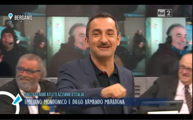 Max Giusti imita Diego Armando Maradona a Quelli Che Il Calcio