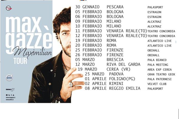 Max Gazzè tour 2016: date concerti, info e biglietti