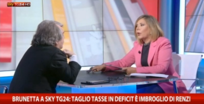 Sky Tg24, Renato Brunetta contro Maria Latella: “Lei è troppo renziana” (VIDEO)
