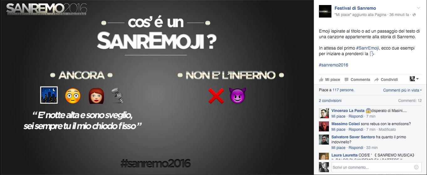 Sanremo 2016, arrivano le SanrEmoji per le canzoni