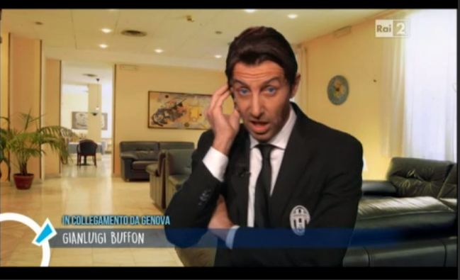 Ubaldo Pantani imita Gigi Buffon a Quelli che il calcio