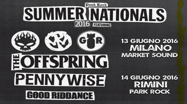Offspring, Pennywise e Good Riddance insieme per due concerti a Giugno