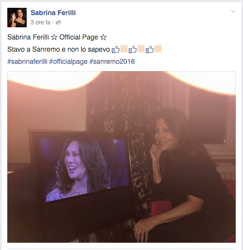 Sanremo 2016, la reazione di Sabrina Ferilli all’imitazione di Virginia Raffaele