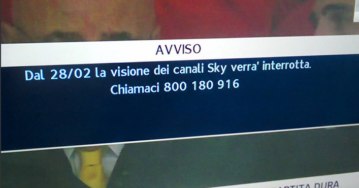 Sky, visione dei canali interrotta? Messaggio apparso per errore, il servizio continua