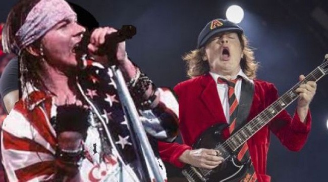 Axl Rose con gli AC/DC o AC/DC di supporto ai Guns N’Roses? Cosa sarebbe meno peggio?