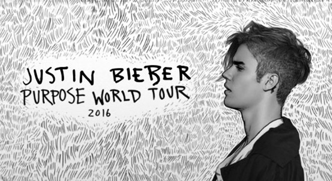 Justin Bieber, Purpose World Tour: scaletta concerto