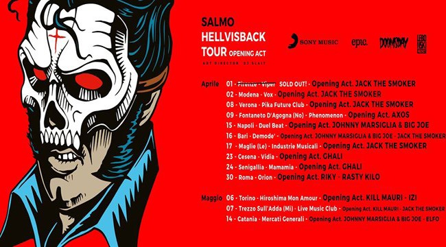 Salmo Hellvisback Tour 2016, date concerti e ospiti