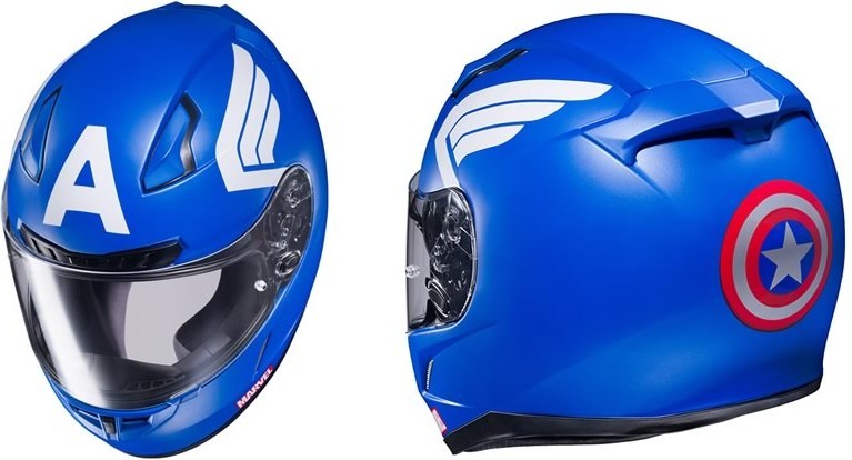 Captain America, Iron Man, Deadpool: caschi e tuta da moto