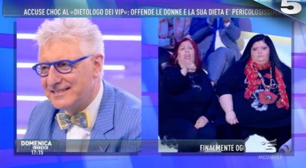 Domenica Live, Alberico Lemme picchiato in studio da una madre di una ragazza obesa