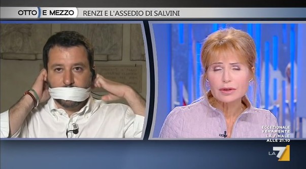 Otto e mezzo, Matteo Salvini imbavagliato