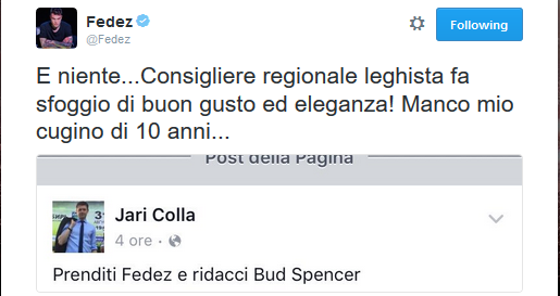 “Prenditi Fedez e ridacci Bud Spencer”, il commento che indigna il rapper e il web