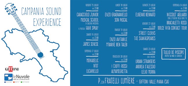 Giffoni 2016, Campania Sound Experience: date, concerti, artisti