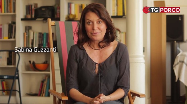 Tg Porco di Sabina Guzzanti copertina satirica di Piazzapulita