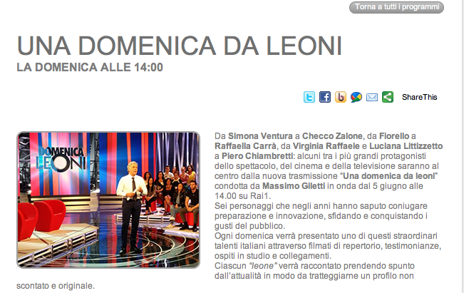 Una Domenica da leoni chiude in anticipo su Leosini e Sciarelli. Saltati Littizzetto, Zalone e Raffaele?