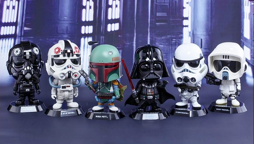 Star Wars: nuove statuine bobblehead Hot Toys di Darth Vader, Boba Fett e Stormtrooper
