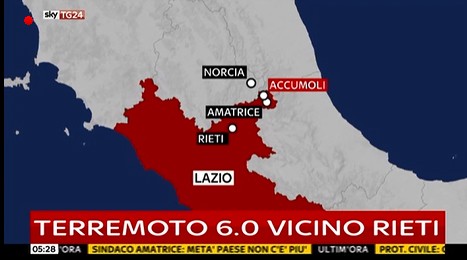 Terremoto in diretta tv sulle reti all news, TgLa7 live dalle 6.45
