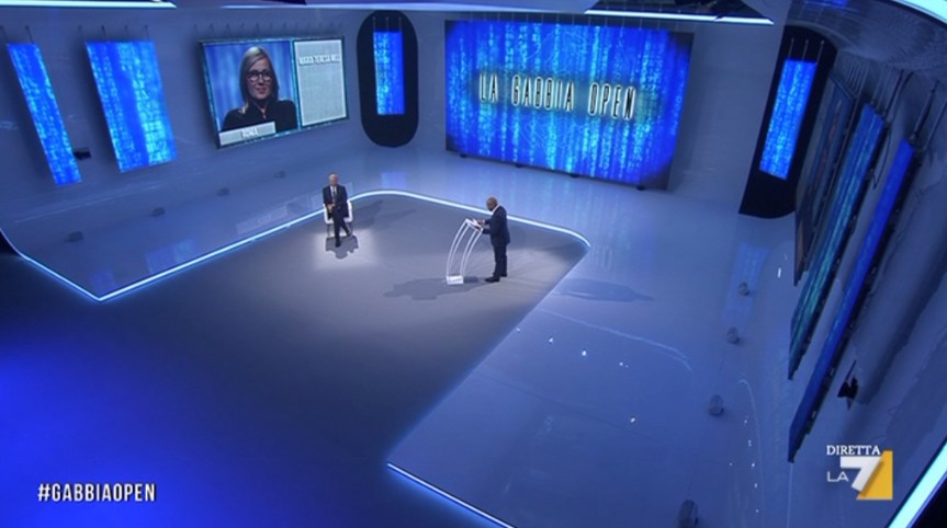 La Gabbia Open resta un programma schierato, ma ora è più ‘pulito’. Bene grafica e studio stile Le Iene