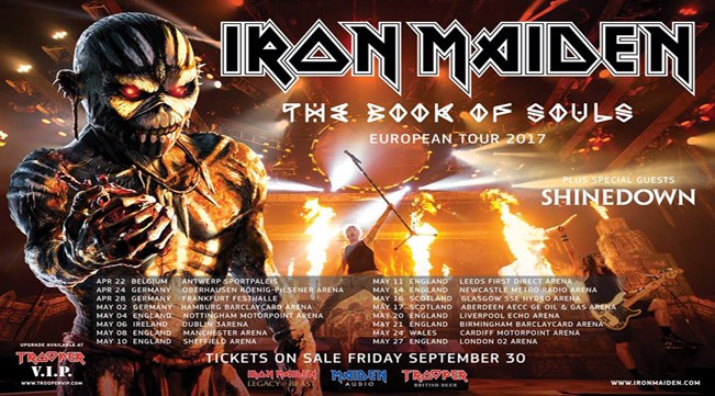 Iron Maiden, tour europeo 2017: annunciate le date