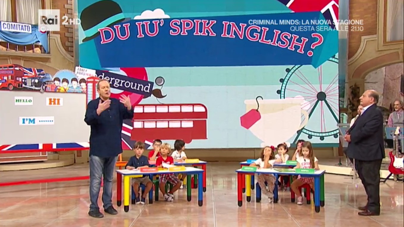 I Fatti Vostri, Guardì è il re delle rubriche geriatr-pop. Da Du Iù spik Inglish (baby) al Dottor G