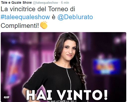 Tale e quale show 6, il campionissimo è Deborah Iurato