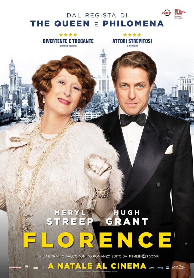 Florence: poster italiano e foto del film con Meryl Streep e Hugh Grant