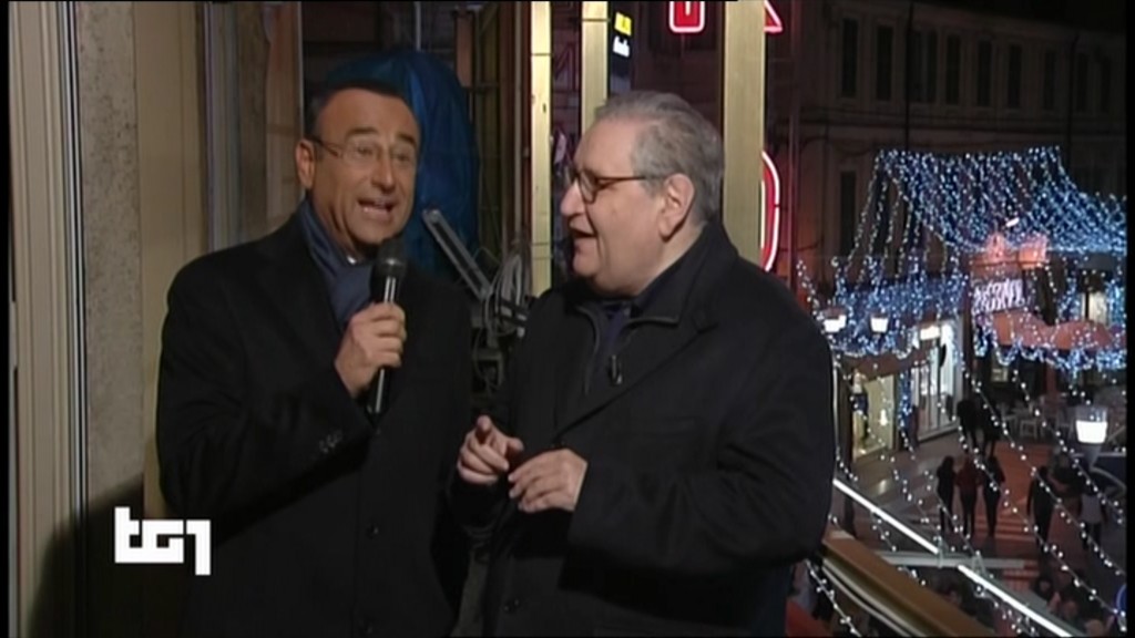Sanremo 2017 in tv, il Circo è iniziato: Conti e Mollica sul balcone dell’Ariston (per l’ultima volta)