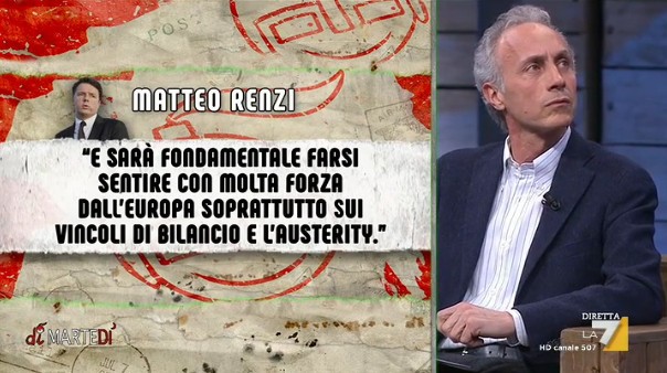 DiMartedì, Giovanni Floris ‘intervista’ Matteo Renzi via sms (VIDEO)
